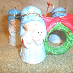 Jasco Christmas 6 shepard and 1 angel bells napkin roll holders